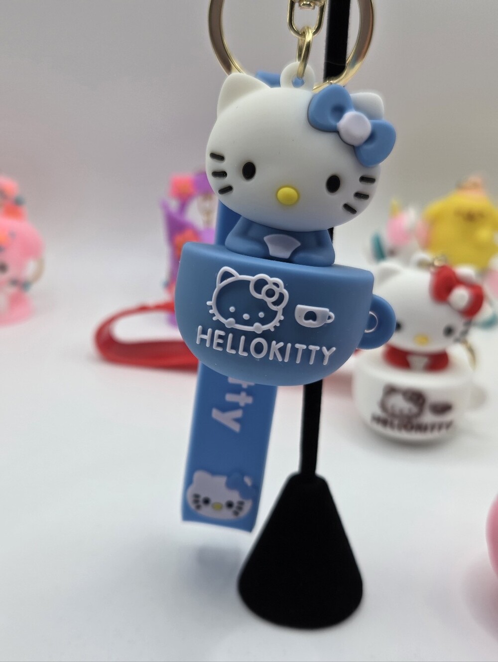 New Hello Kitty "KITTY" In A Cup Assorted Colors Keychains - Picture 9 of 12